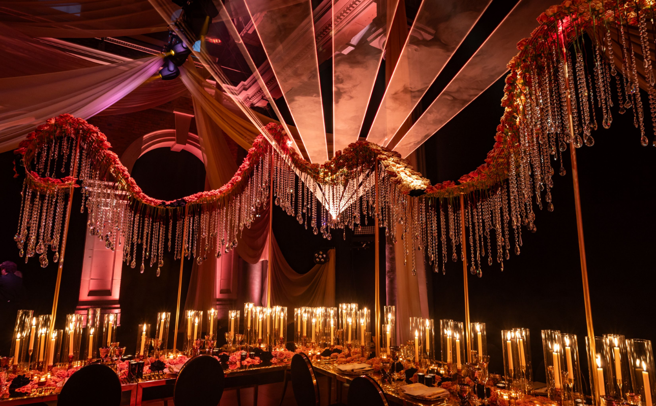 soft pink decor at a luxury private party