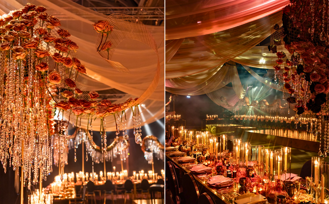 Drapes at a luxury private party 