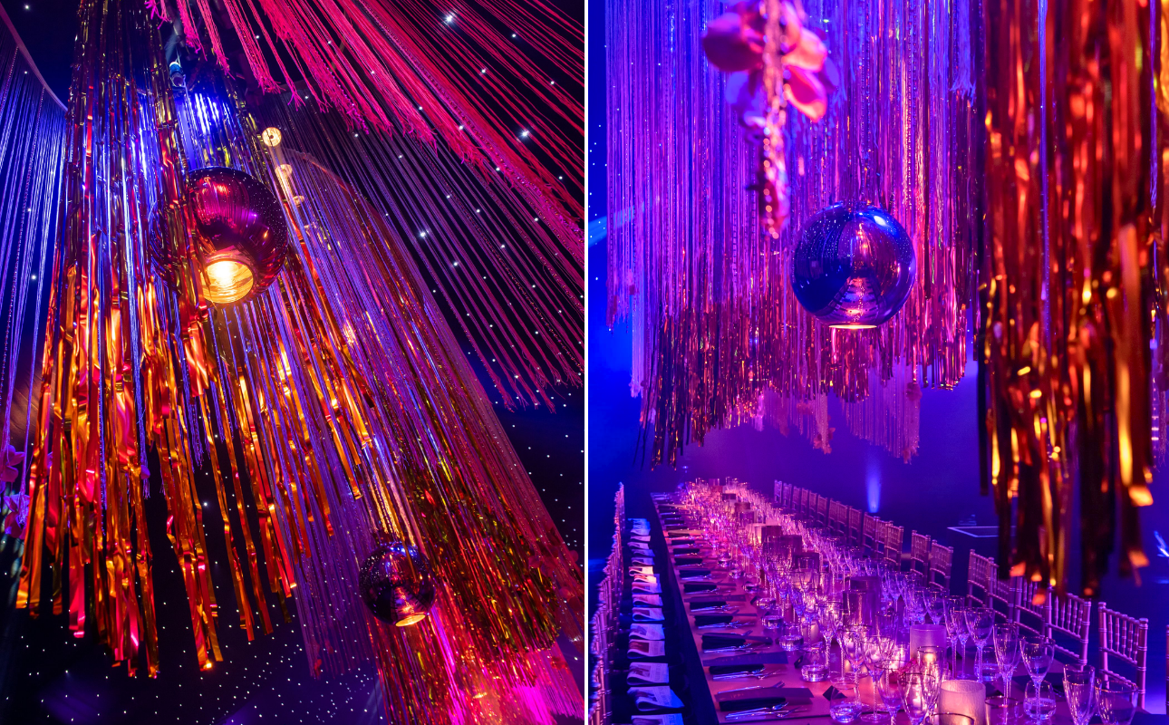 metallic fringing luxury private party decor