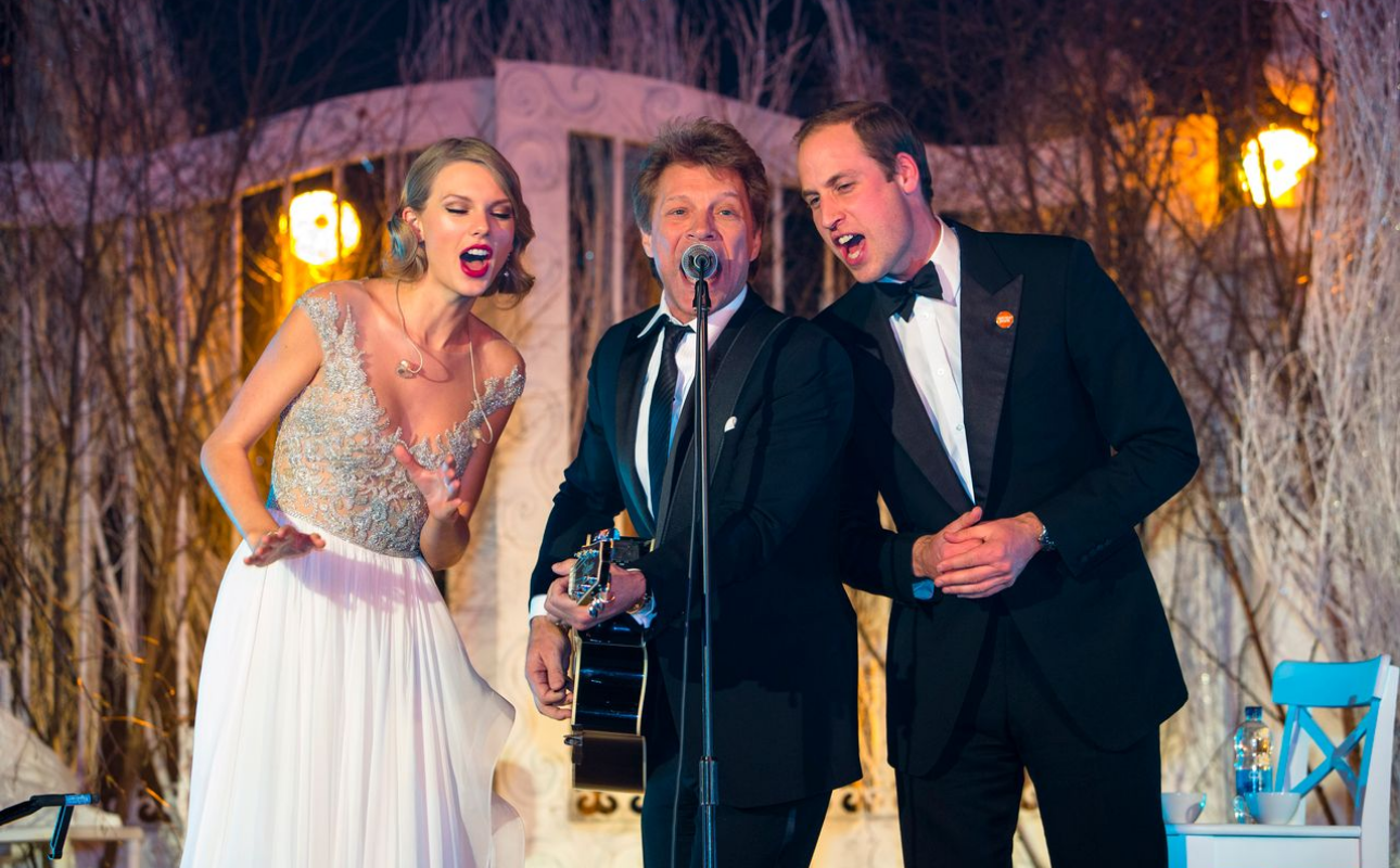 Taylor Swift sings with Jon Bon Jovi and Prince William