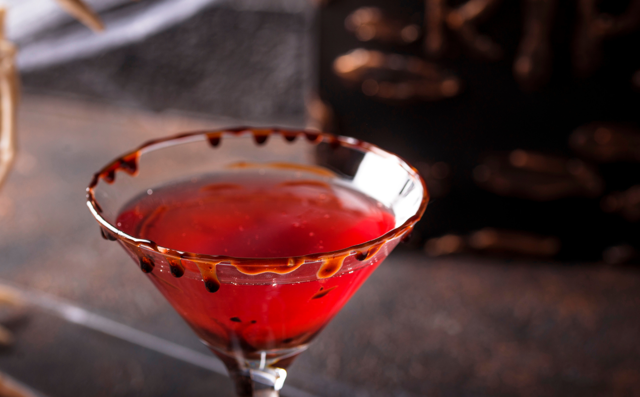 red halloween cocktail
